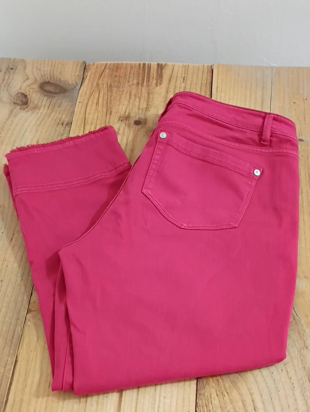 J Jill Denim Red Authentic Fit Cropped Mid Rise Jeans Size 10